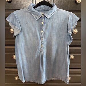 Frame Tencel ruffle sleeve top